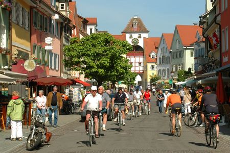 Bodensee-fietsroute in Meersburg