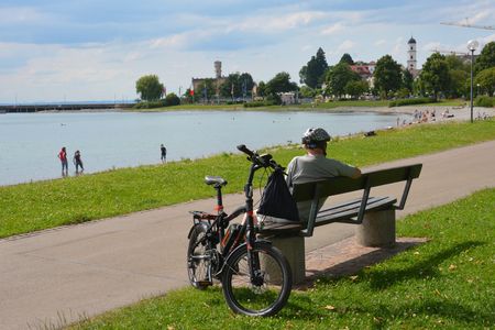 Bodensee-fietsroute in Langenargen