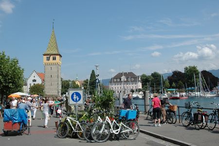 Bodensee-fietsroute in Lindau